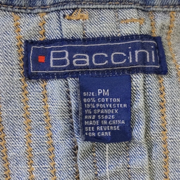 Baccini military style blue denim jacket-sz PM